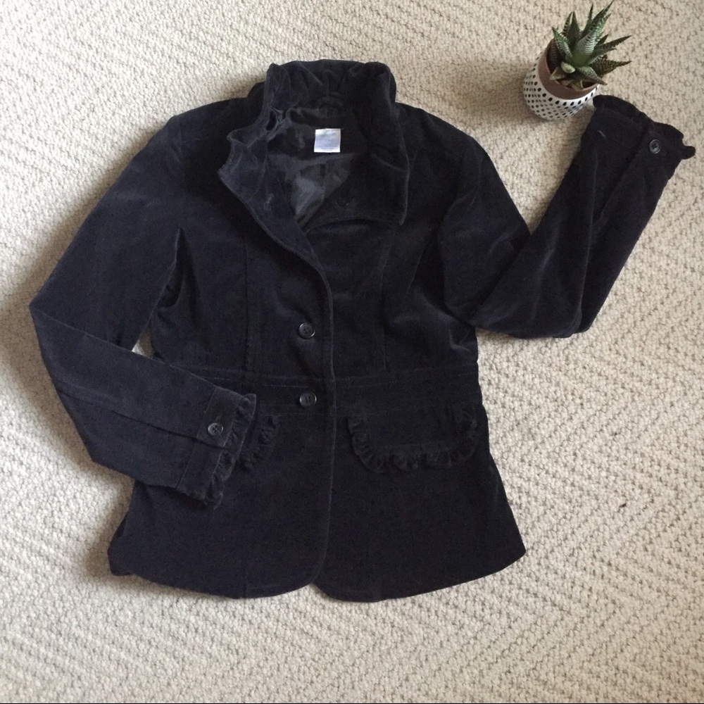 CrewCuts Girls Velvet Ruffle Jacket